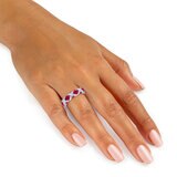 Ruby and 0.65ctw Diamond Ring, Platinum