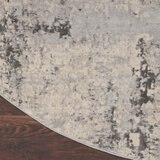 Rustic Textures Mottled Grey Circle Rug