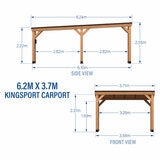 Backyard Discovery Kingsport 20ft x 12ft Wooden Carport