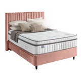 Silentnight Velvet 4 Drawer Divan Base with Slumber Headboard in Dusky Pink & 3 Sizes
