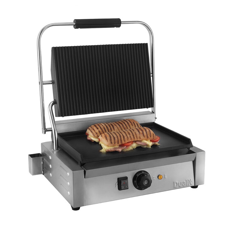 Dualit Panini Grill open position with panini Dualit Panini Grill open position with panini