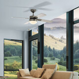 Eglo Gelsina 4 Blade (106cm) Indoor Ceiling Fan with AC Motor and E14 Light in Satin Nickel