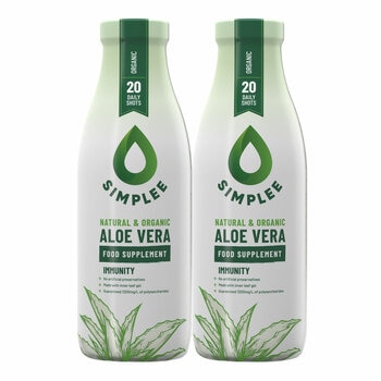 Simplee Aloe Organic Aloe Vera Supplement, 2 x 1L