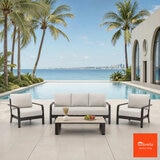 MoDe Living Calgary 4 Piece Deep Seating Set + Cover