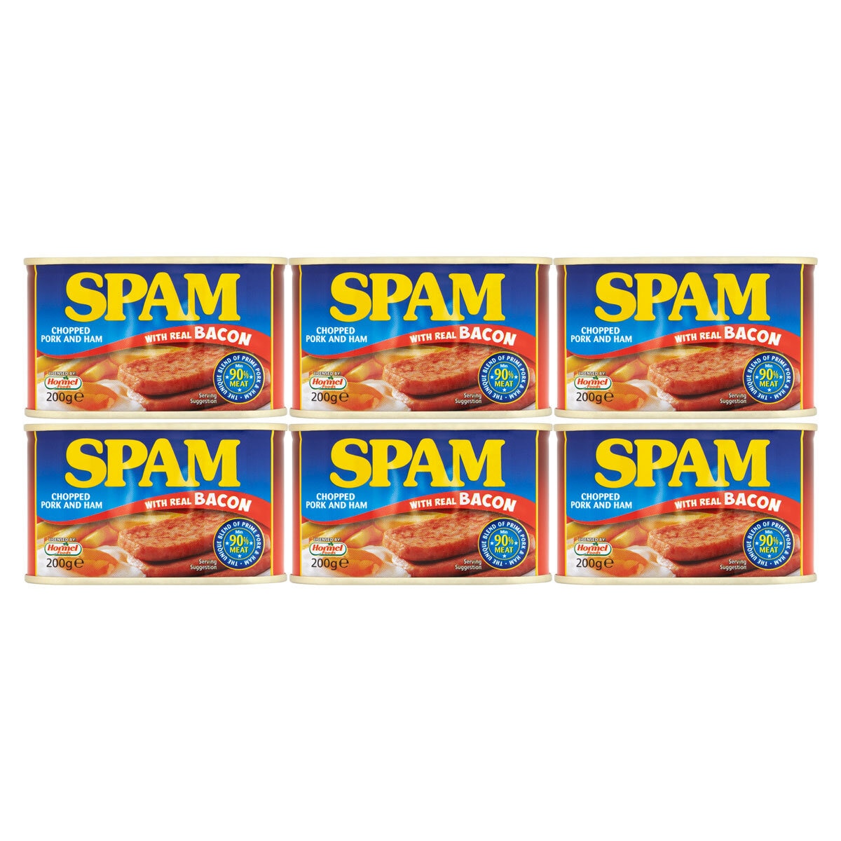 Spam Chopped Pork, Ham & Bacon, 6 x 200g