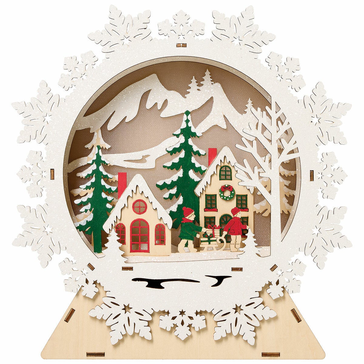 Light Up Wooden Holiday Icons-Set Of 2