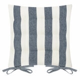 Yard Hayle Blue Striped Indoor Outdoor Seat Pad 2 Pack, 40 x 40 cm