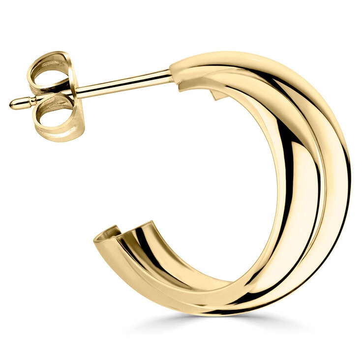 14ct Yellow Gold Double Hoop Link Earrings 14ct Yellow Gold Double Hoop Link Earrings