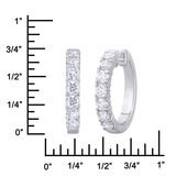 1.20ctw Round Brilliant Cut Diamond Hoop Earrings, 14ct White Gold