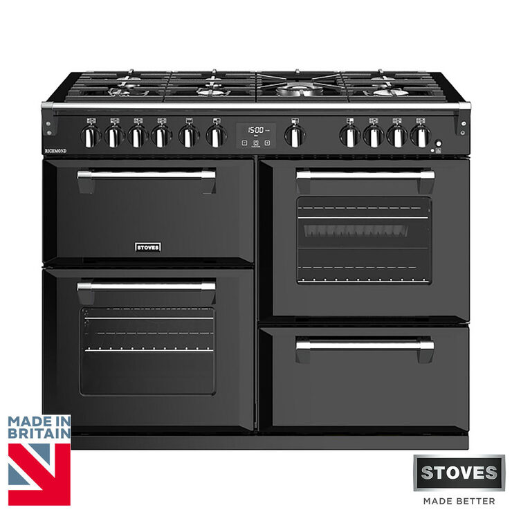 Stoves Richmond S1000G, 100cm Gas Range Cooker A Rating in Black