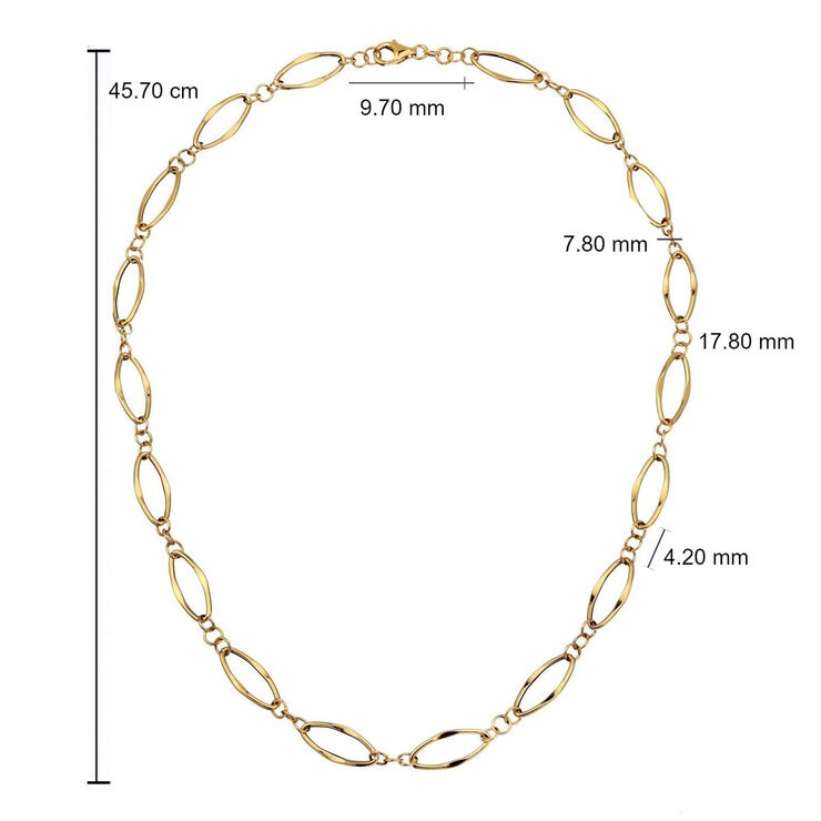 14ct Yellow Gold Oval Link Necklace 14ct Yellow Gold Oval Link Necklace
