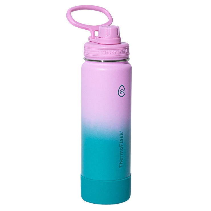ThermoFlask Stainless Steel 700ml Water Bottle, 2 Pack in Teal & Pink