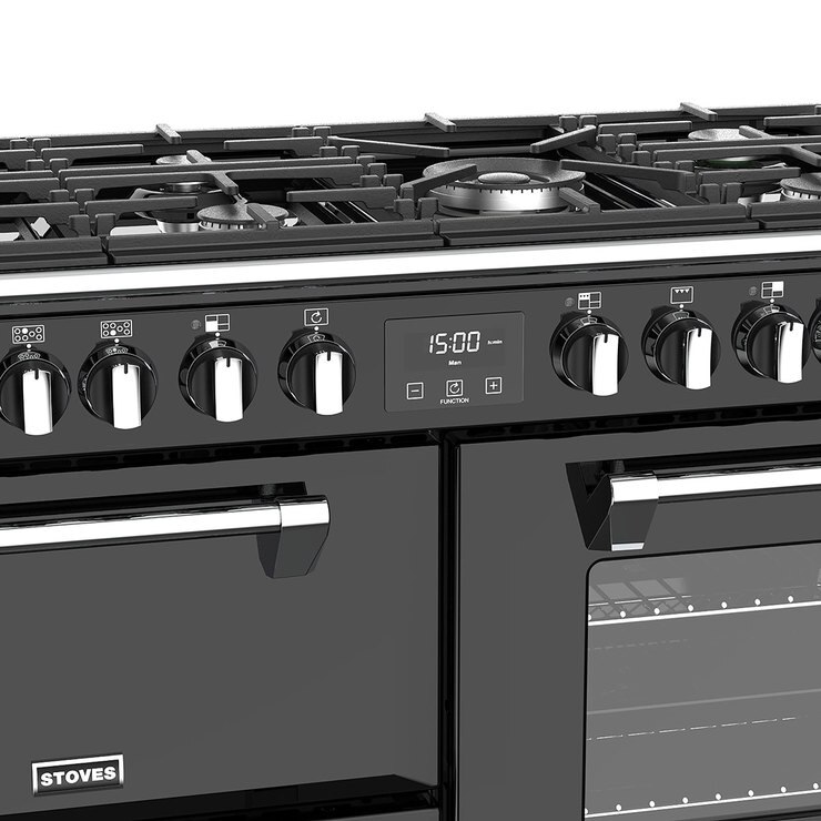 Stoves Richmond S1000DF, 100cm Dual Fuel Range Cooker A Rating in Black