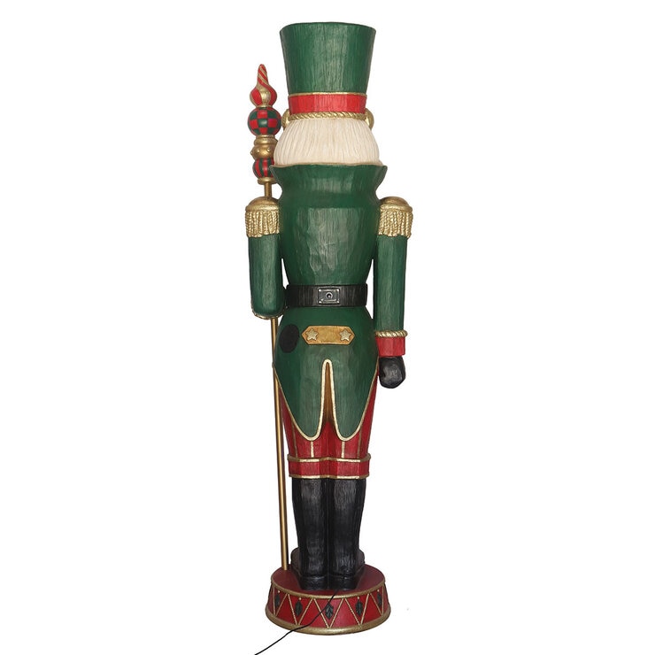 6ft Pre-lit Wood Carved Nutcracker