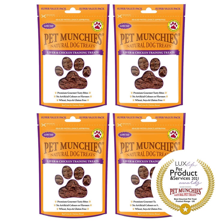 Pet Munchies Natural Liver & Chicken Dog Training Treats, 4 x 150g Pet Munchies Natural Liver & Chicken Dog Training Treats, 4 x 150g