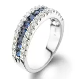 Blue Sapphire and 0.73 Diamond Ring, 14k White Gold