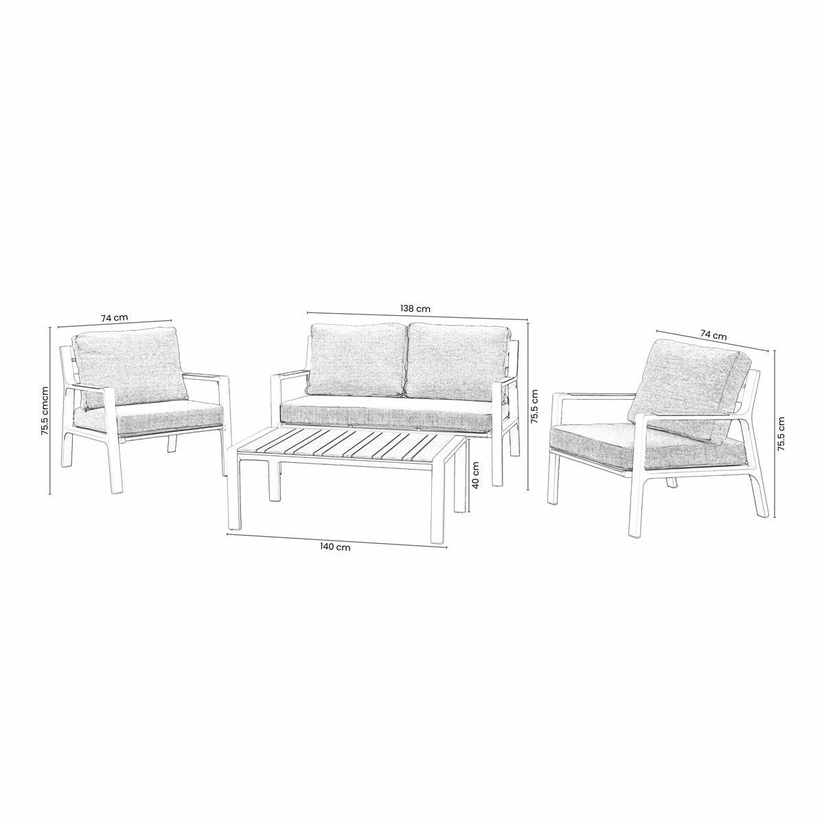 Norfolk Leisure Stratton 4 Piece Patio Set