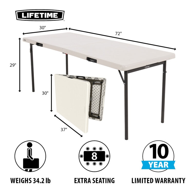 Buy Lifetime 6ft Folding Table Dims Image at Costco.co.uk