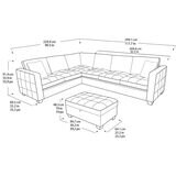 Thomasville Kylie Grey Fabric Corner Sofa with Storage Ottoman