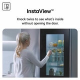 LG GSXE81PYBD Side by Side Fridge Freezer with InstaView, D Rated in Silver