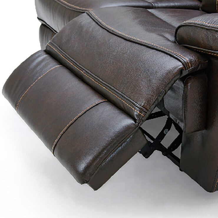 Kuka 3 Seater Brown Leather Power Recliner Sofa Costco UK
