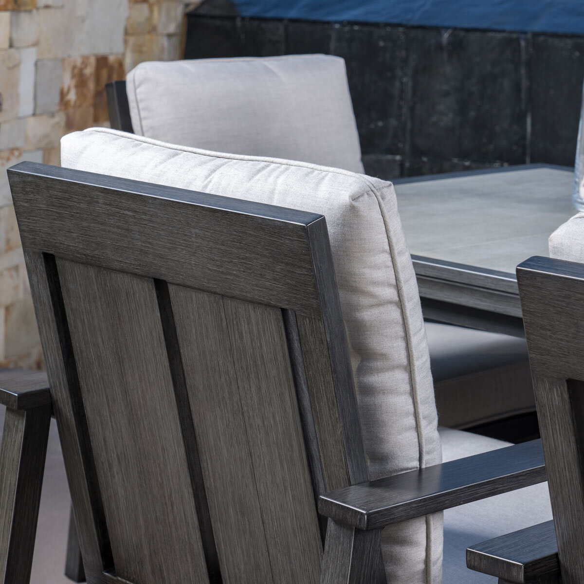 SunVilla Clifton 7 Piece Cushioned Dining Patio Set + Cover