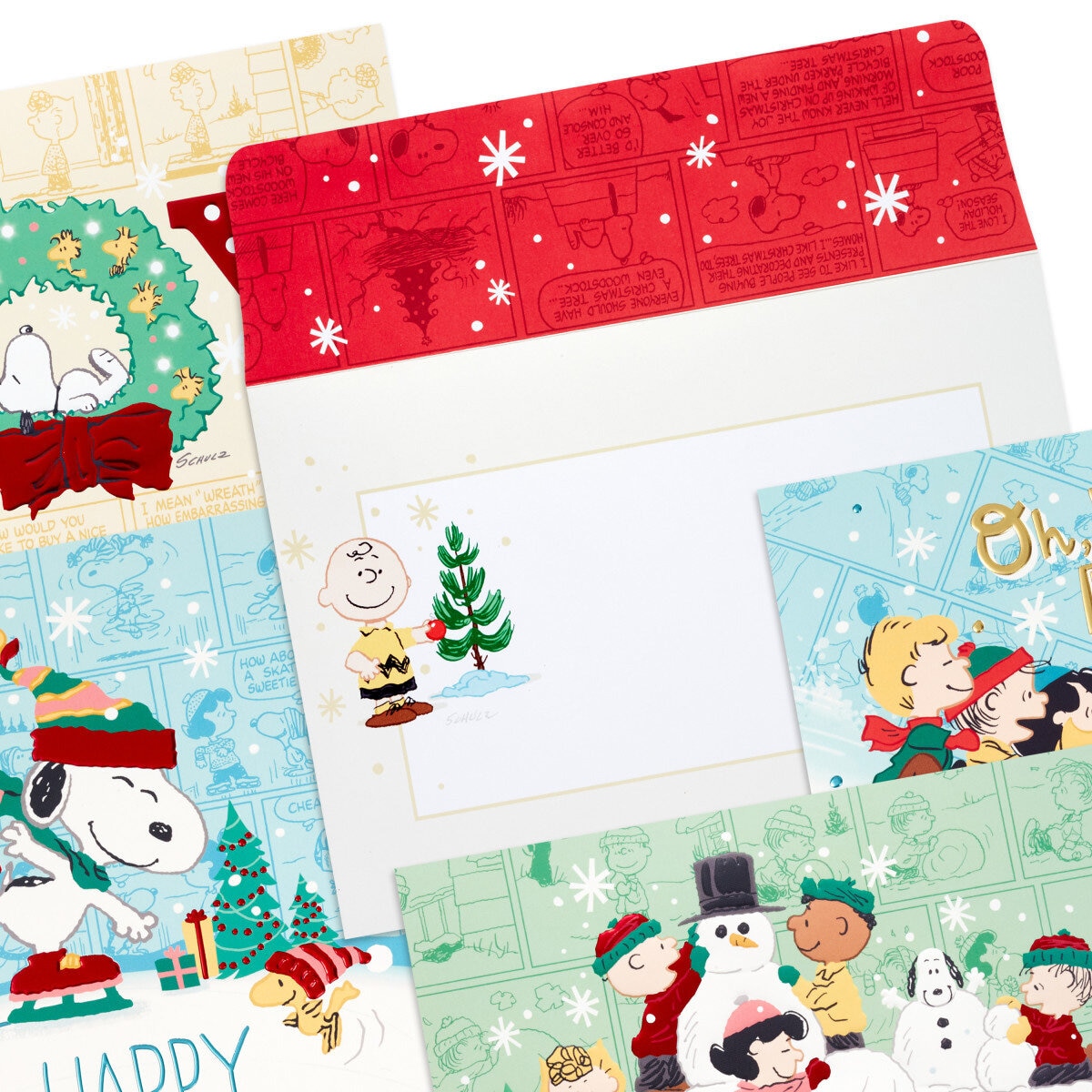 Hallmark Hand Crafted Christmas Card Assortment: Peanuts - 40 Pack