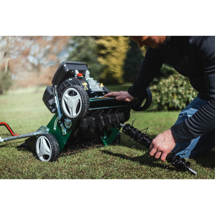 Webb 212cc 40cm Hand-Propelled Petrol Lawn Scarifier and Raker - Model WEPS400