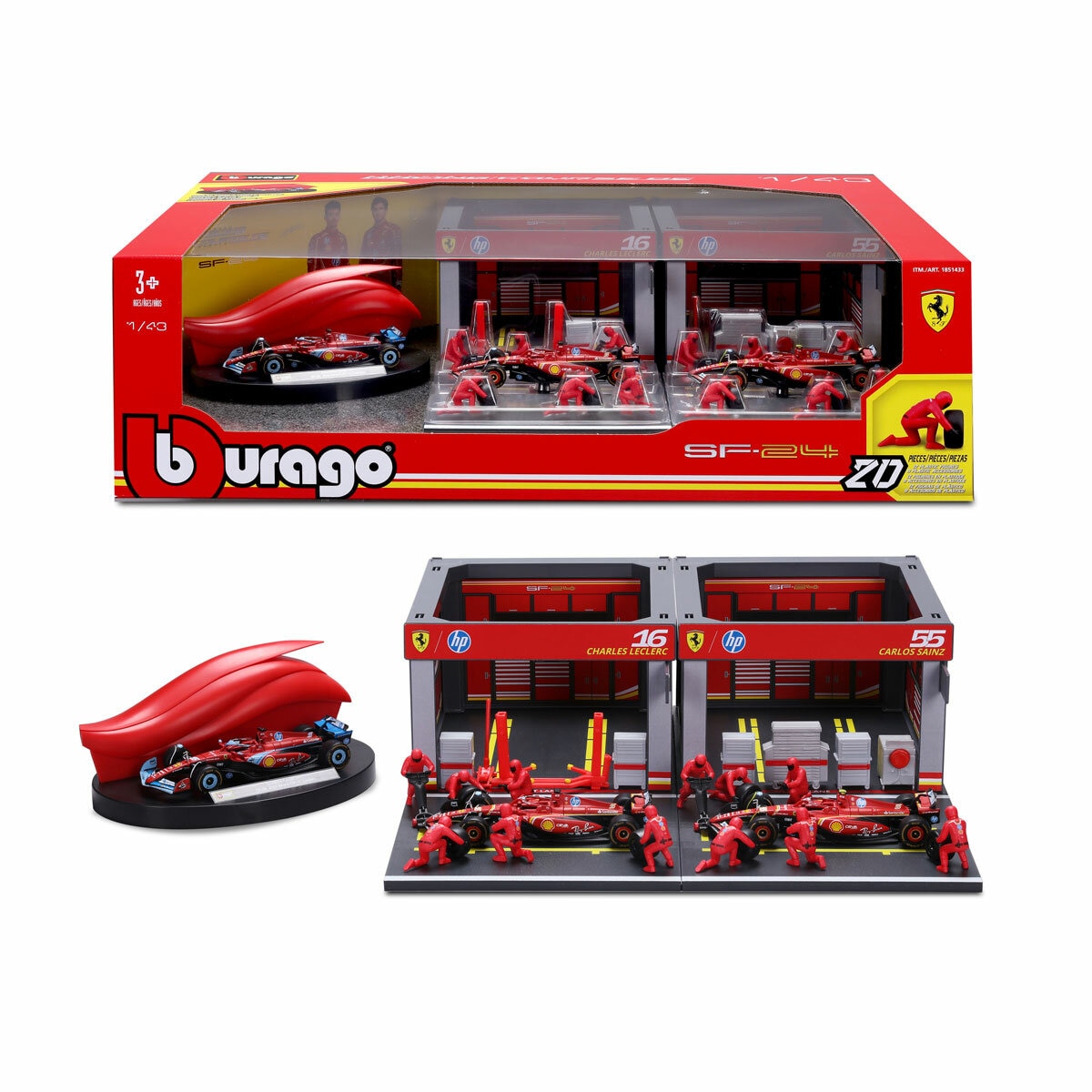 1:43 Formula 1 Deluxe Paddock Set - Ferrari (6+ Years)