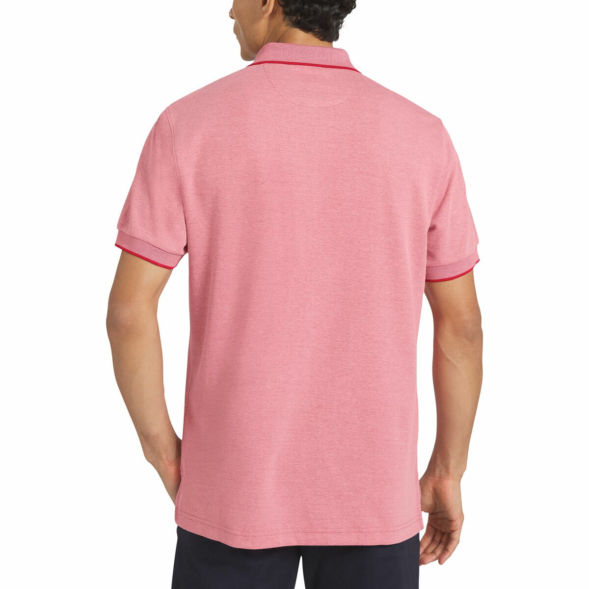 Chaps Men's Birdseye Pique Polo Shirt in Red