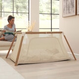 Tutti Bambini CoZee Go Day & Night Travel Cot Bundle, Walnut & Ecru