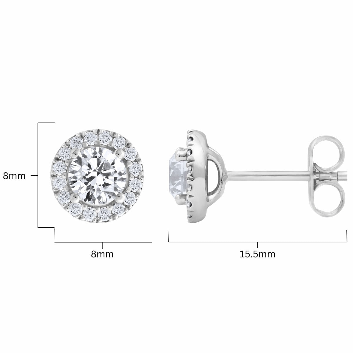 1.22ctw Round Brilliant Cut Diamond Earrings, 18ct White Gold