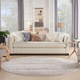 Rustic Textures Blended Beige Circle Rug