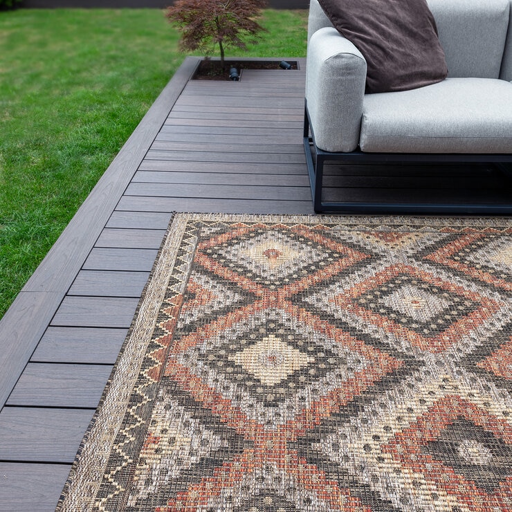 Concept Looms Sumac Brown Rust Indoor Outdoor Rug, in 3 Sizes Concept Looms Sumac Brown Rust Indoor Outdoor Rug, in 3 Sizes