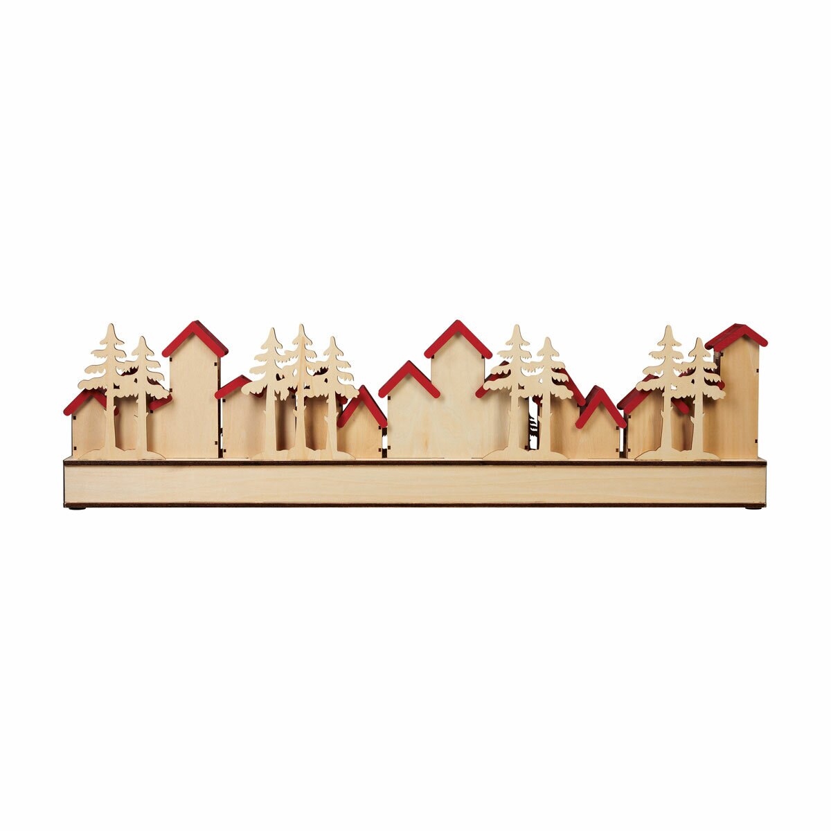 Wooden House Advent Calendar with 28 LED Lights