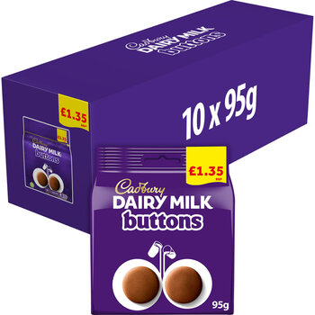 Cadbury Dairy Milk Buttons PMP £1.35, 10 x 95g