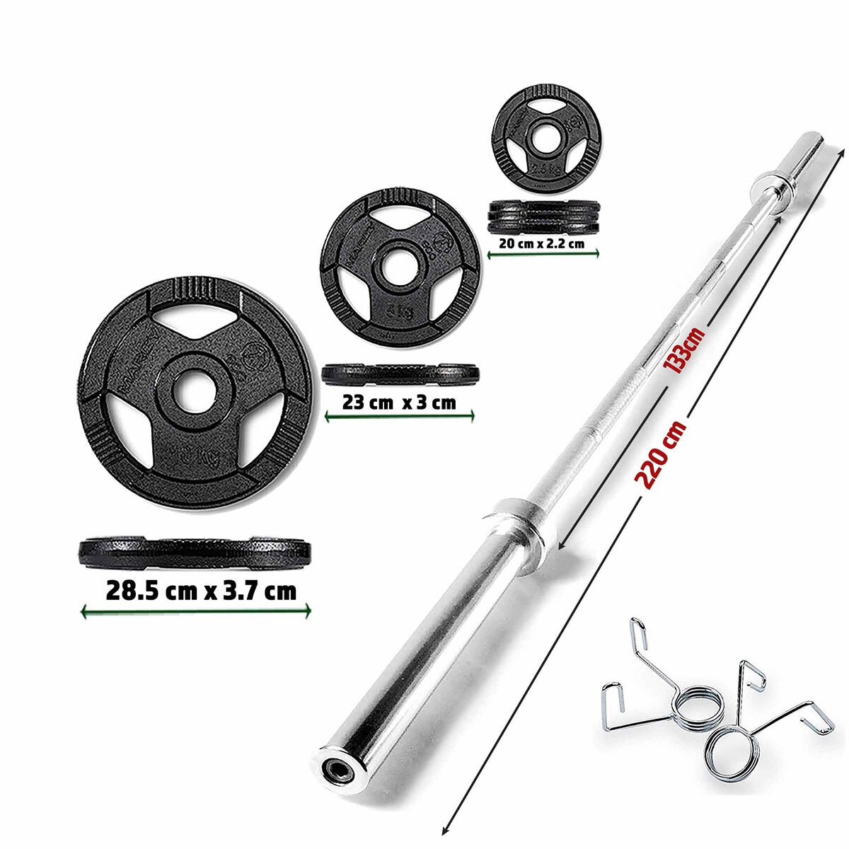 Marcy Made in Britain Eco 60kg Olympic Weight Set with 7ft Barbell