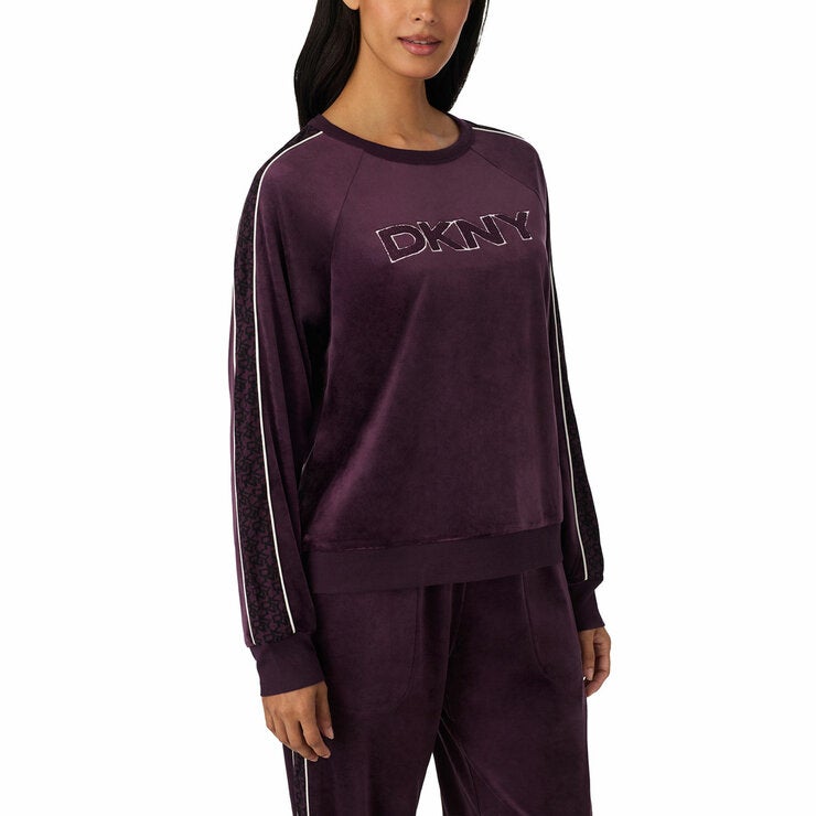 DKNY Women's Plush Lounge Set in Plum DKNY Women's Plush Lounge Set in Plum