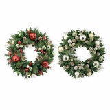 Pre-Lit Decorated Wreath with 50 LED Lights in Metallic Pre-Lit Decorated Wreath with 50 LED Lights in Metallic