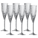 Royal Doulton Linear Crystal Champagne Flutes, 6 Pack