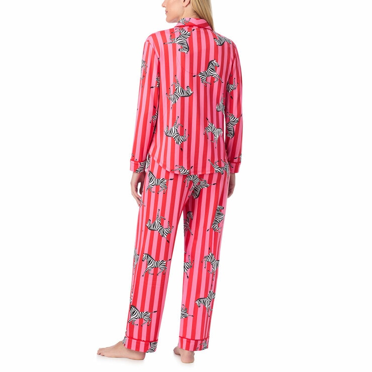Room Service Ladies Notch Collar PJ Set in Zebra