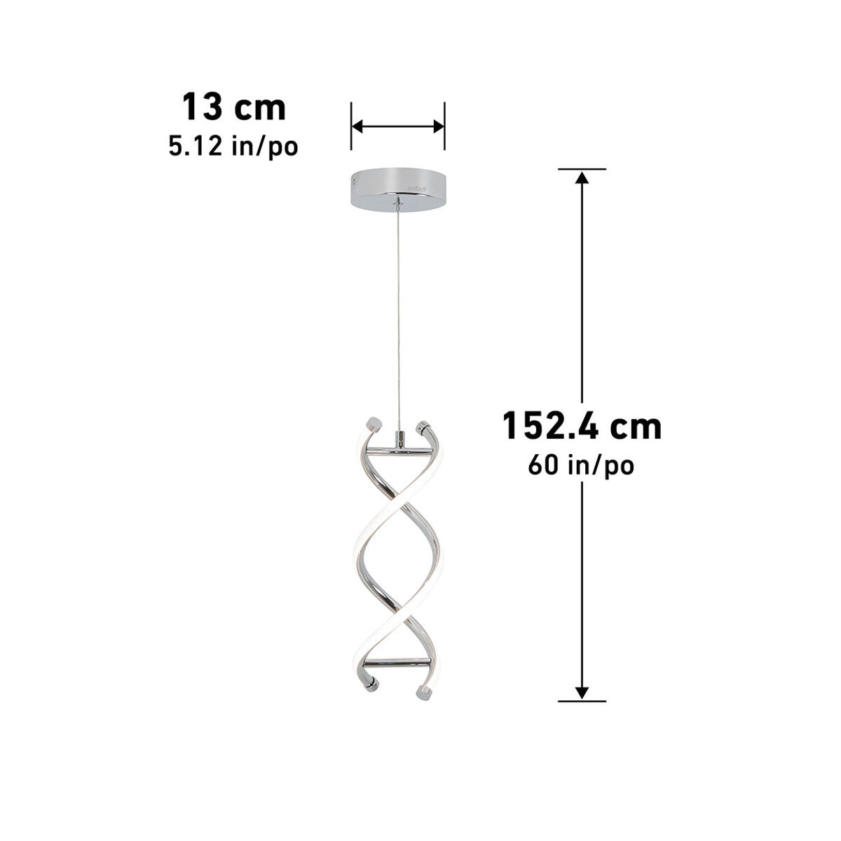 Artika DNA Single Light LED Pendant in Chrome