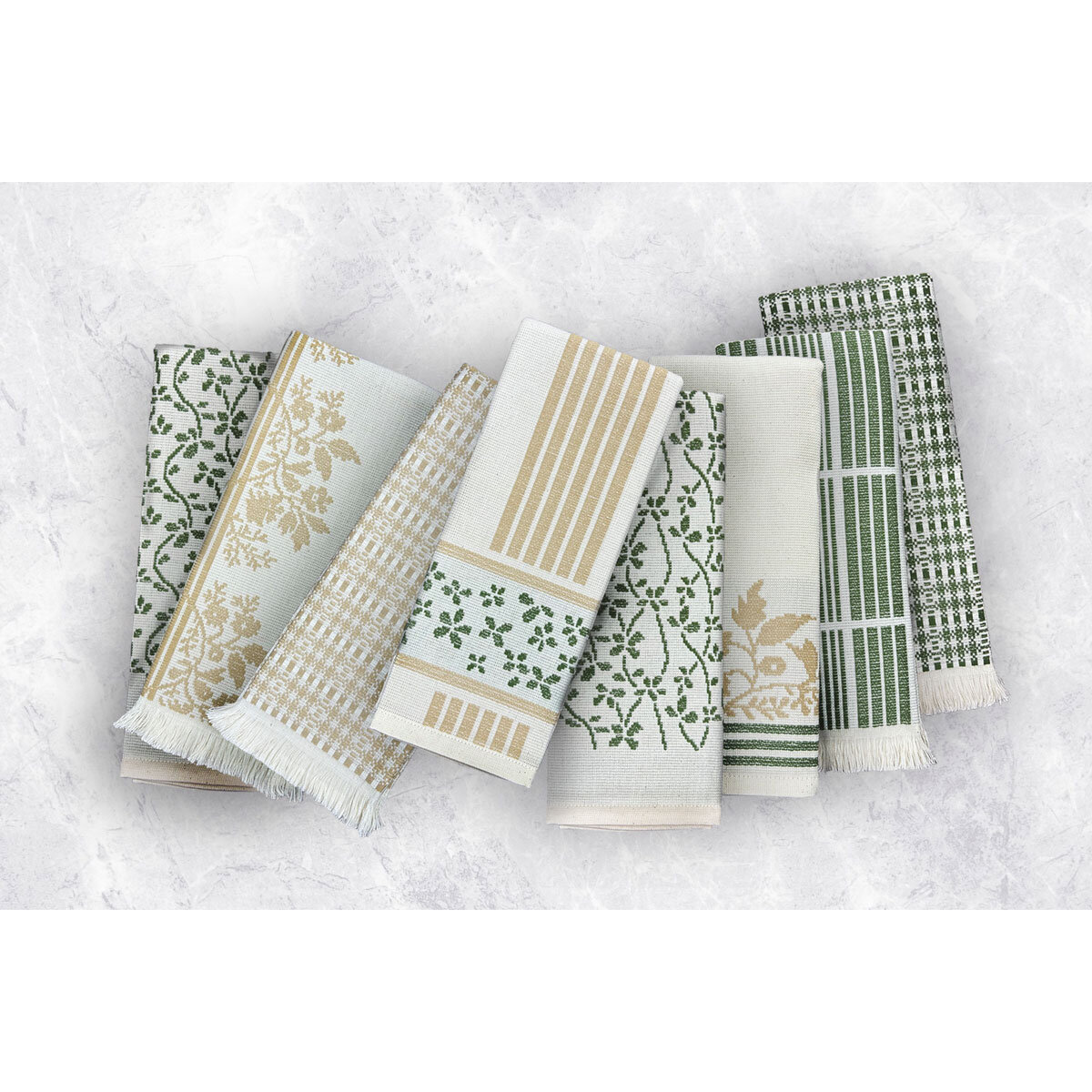 Mundotextil Portugal Kitchen Towels 8 Pack in Green