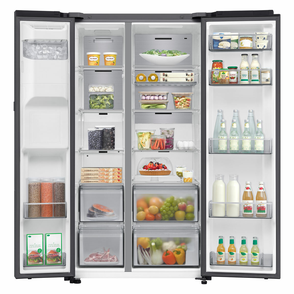 Samsung Bespoke RS80F66KBFEU Side by Side Fridge Freezer, B Rated in Black Samsung Bespoke RS80F66KBFEU Side by Side Fridge Freezer, B Rated in Black