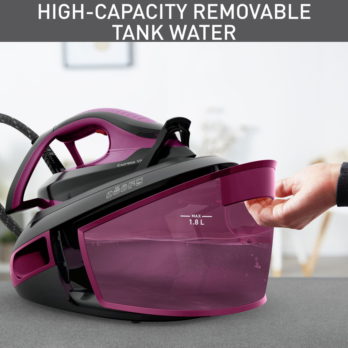Image of Tefal Steam Gen Iron with description of Tank Capacity