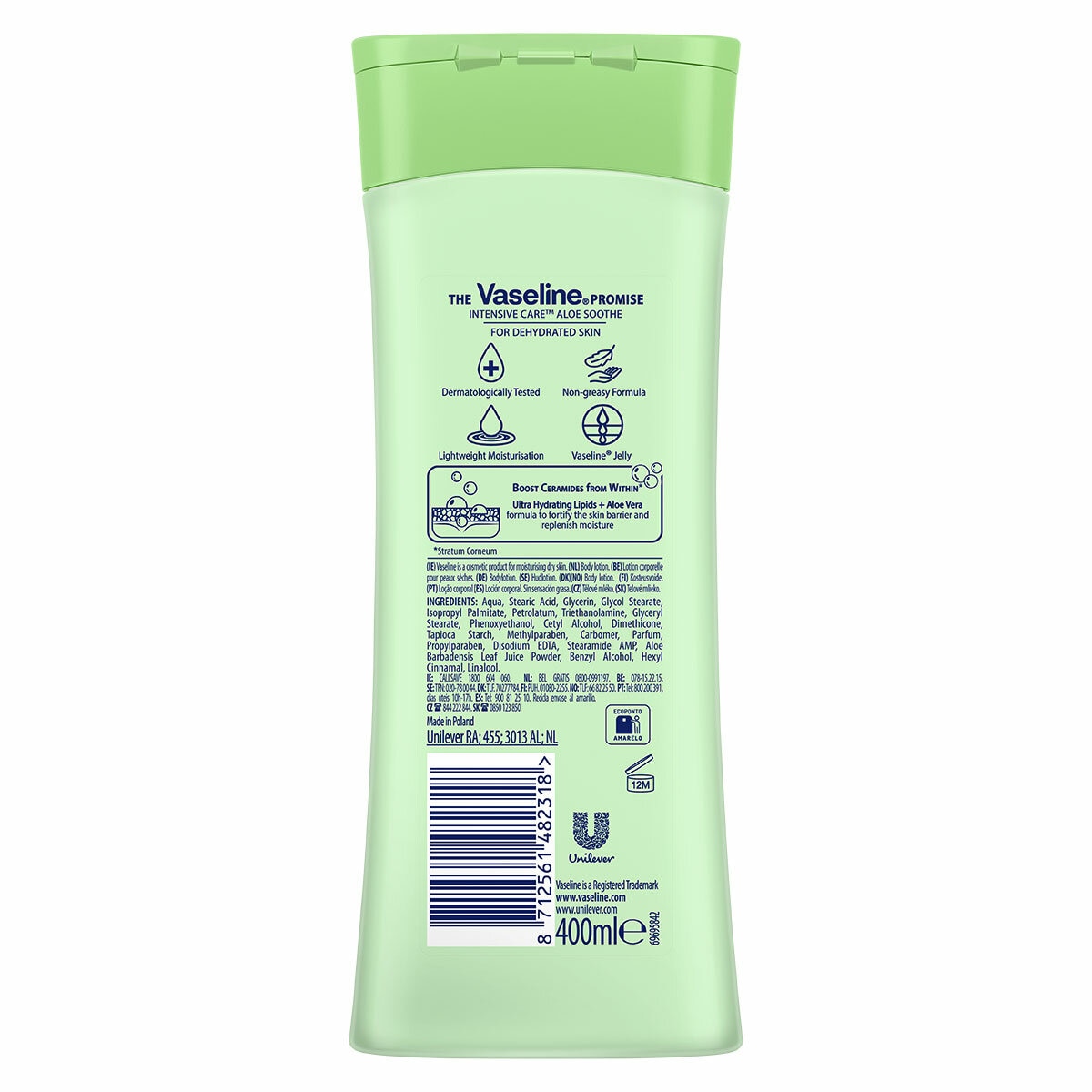 Vaseline Aloe Soothe Lotion, 6 x 400ml