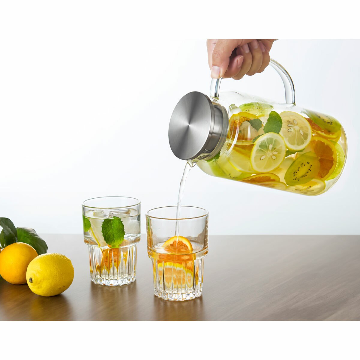 King Crystal Pitcher and Glass Set, 5 Piece