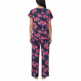 Carole Hochman 3 Piece Pyjama Set In Navy Floral