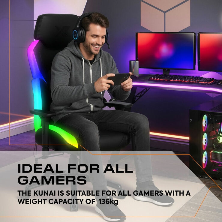 X Rocker Kunai RGB Gaming Chair with LED Lights