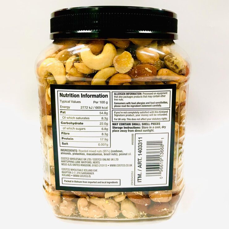 Kirkland Signature Extra Fancy Unsalted Mixed Nuts, 1.13kg Costco UK